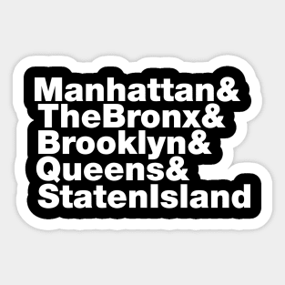 5 Boroughs ~ New York City Sticker